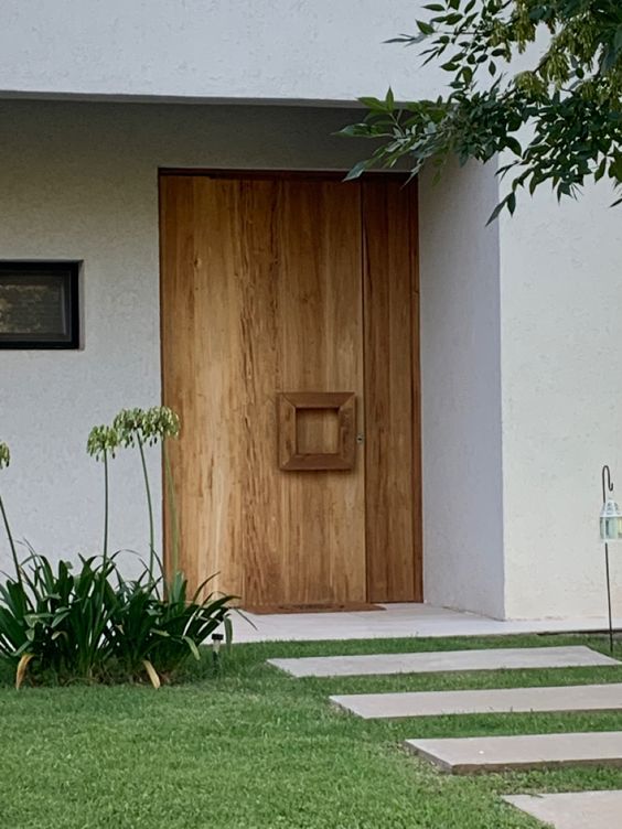 Natural bamboo front door.