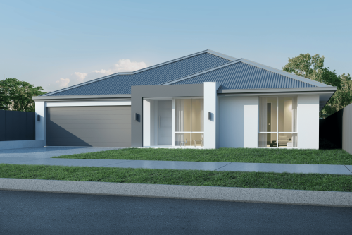 Modern Perth home with grey and white frontage.